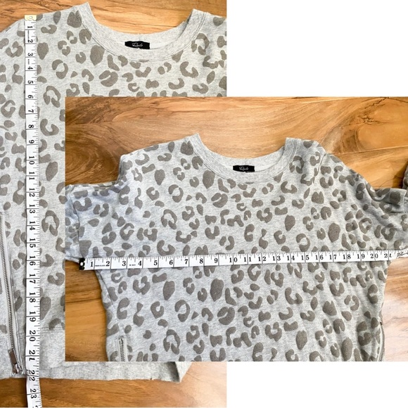 RAILS Leopard Animal Print Sweater Pullover Sweatshirt Marlo Flocked Grey Modal - Picture 13 of 13